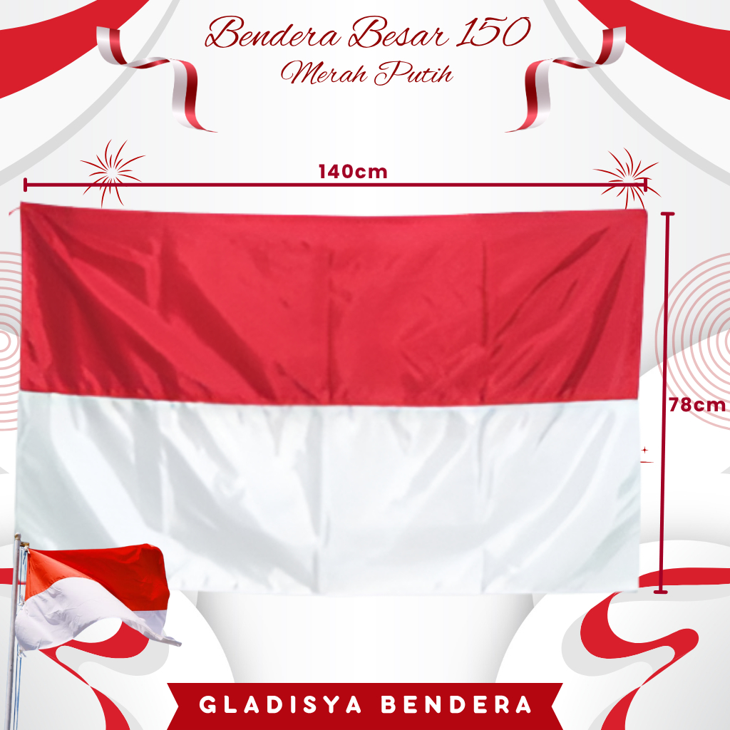 GROSIR 10pcs & 20pcs Bendera Merah Putih BESAR uk 150x100cm | Bendera Indonesia Merah Putih Ukuran 1