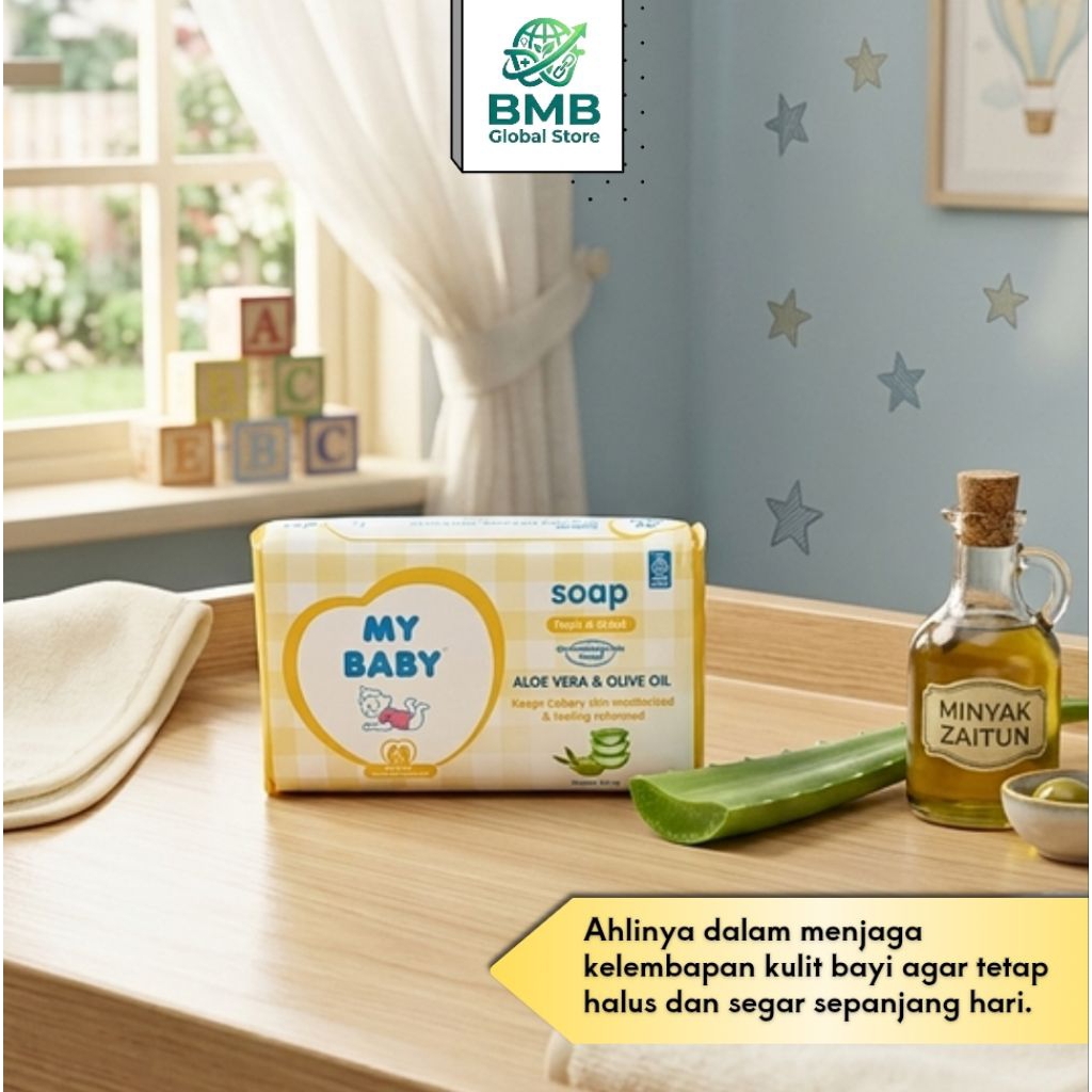MY BABY Soap Fresh & Moist 60g - Sabun Mandi Batang Bayi My Baby - Sabun My Baby Kuning