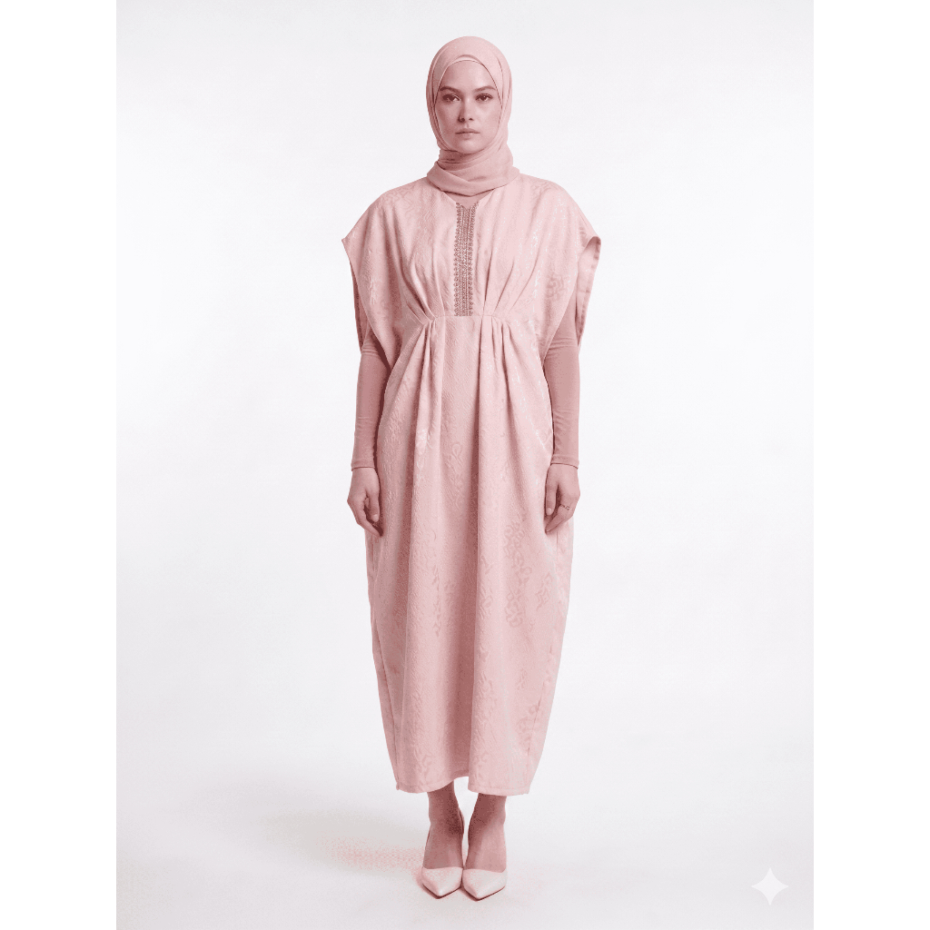 Eprise Kaftan Lengan Pendek PINK SS1009B | Dress Kaftan Wanita