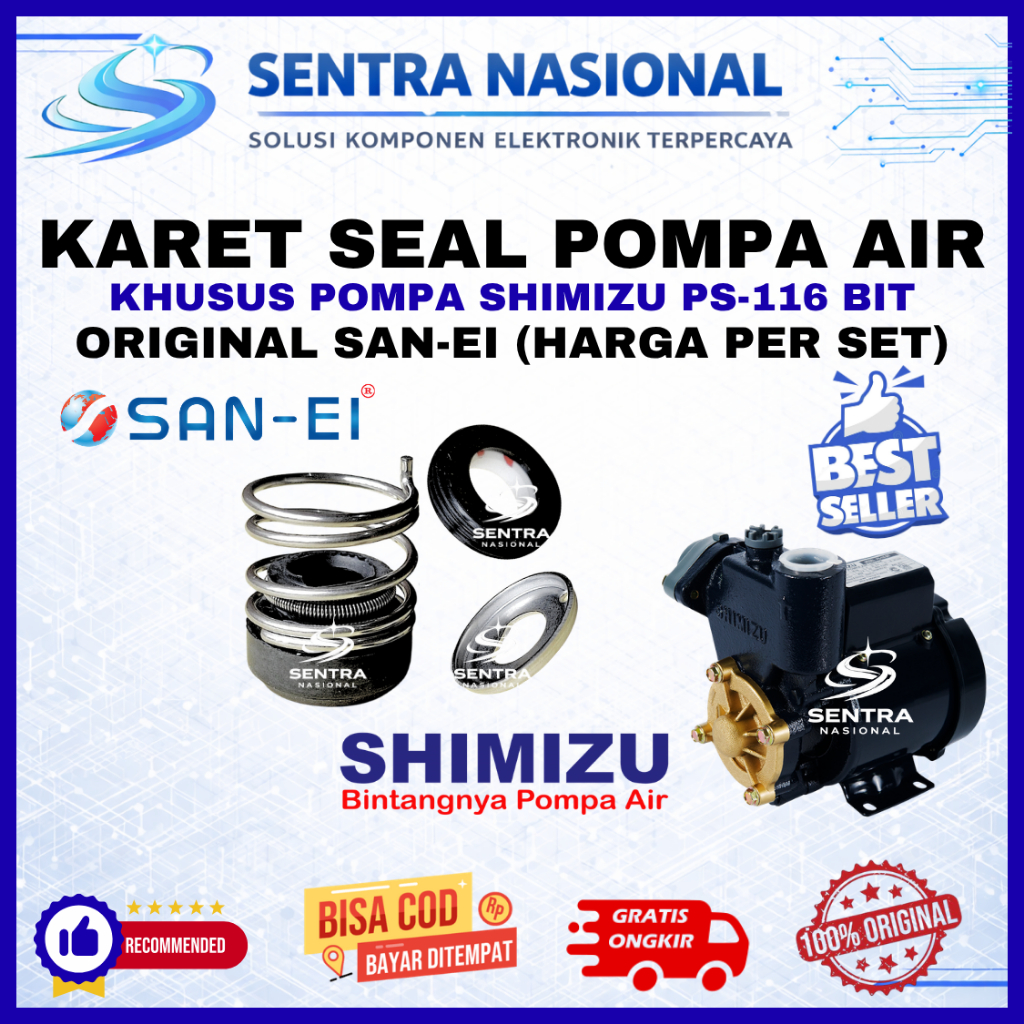 MECHANICAL SEAL SHIMIZU PS116BIT PS 116 BIT San-Ei - Seal | KARET SEAL POMPA AIR SHIMIZU PS 116BIT P