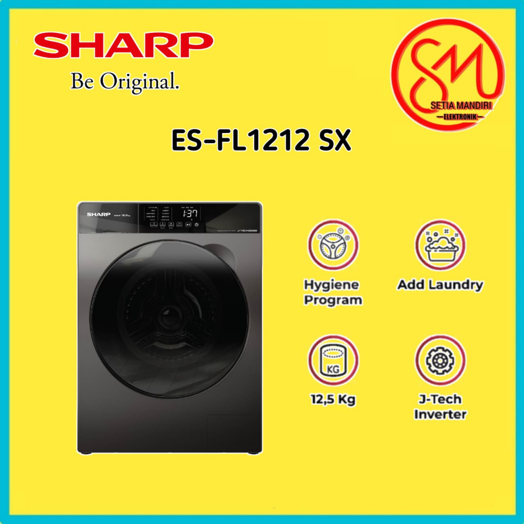 SHARP ES-FL1212SX Mesin Cuci Sharp Front Loading Pro-flex Series 12.5 Kg ES-FL1212