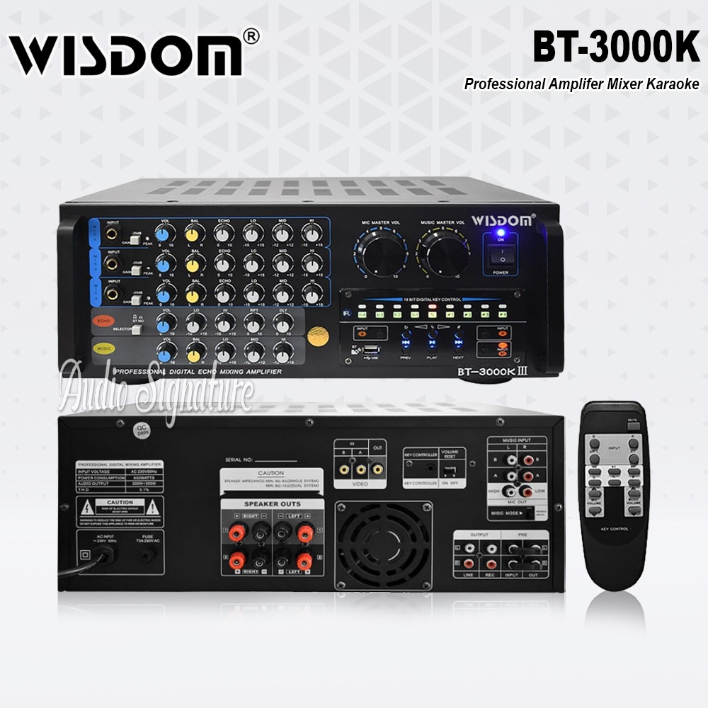 Amplifier Mixer Karaoke WISDOM BT3000 | BT 3000 III USB Original
