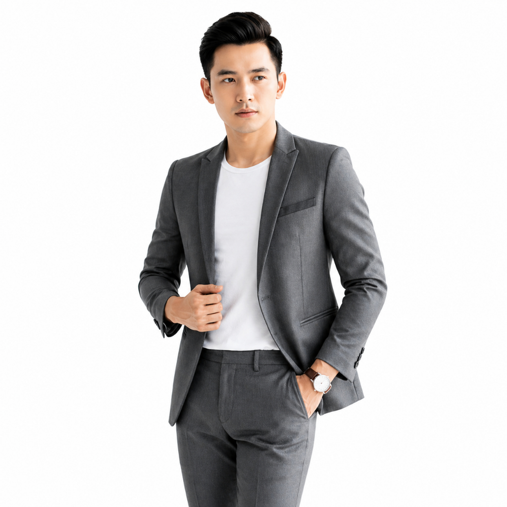 Blazer Pria Slim Fit Premium Abu | Jas Pria Casual Formal Elegan | Outfit Kerja Pesta Kondangan Mode