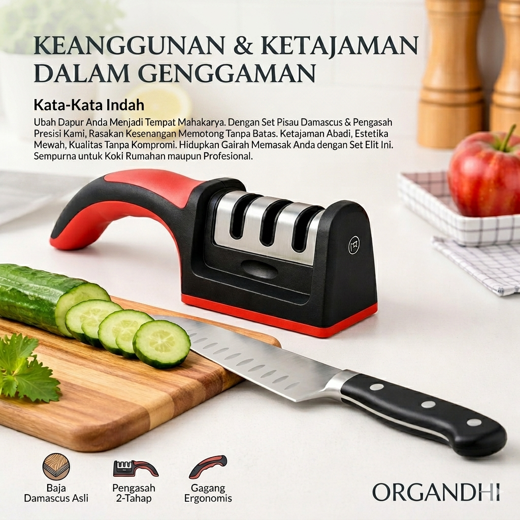 [ ASLI ] Asli Alat Pengasah Pisau Dan Gunting Stainless Alat Asah Pisau Instan