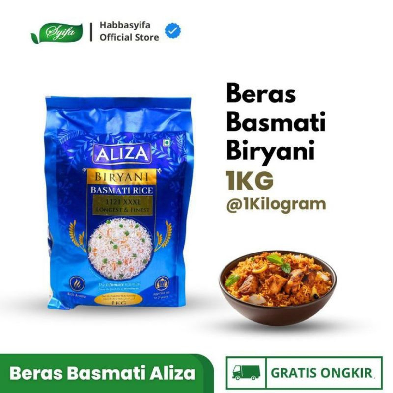BERAS BASMATI 1KG ALIZA - Biryani Basmati Rice Impor - Aliza Biryani Basmati Rice