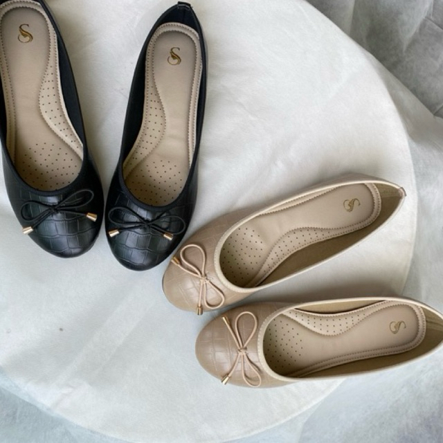 NANDA MILLANO - Sepatu flatshoes wanita crocodile sol karet anti slip