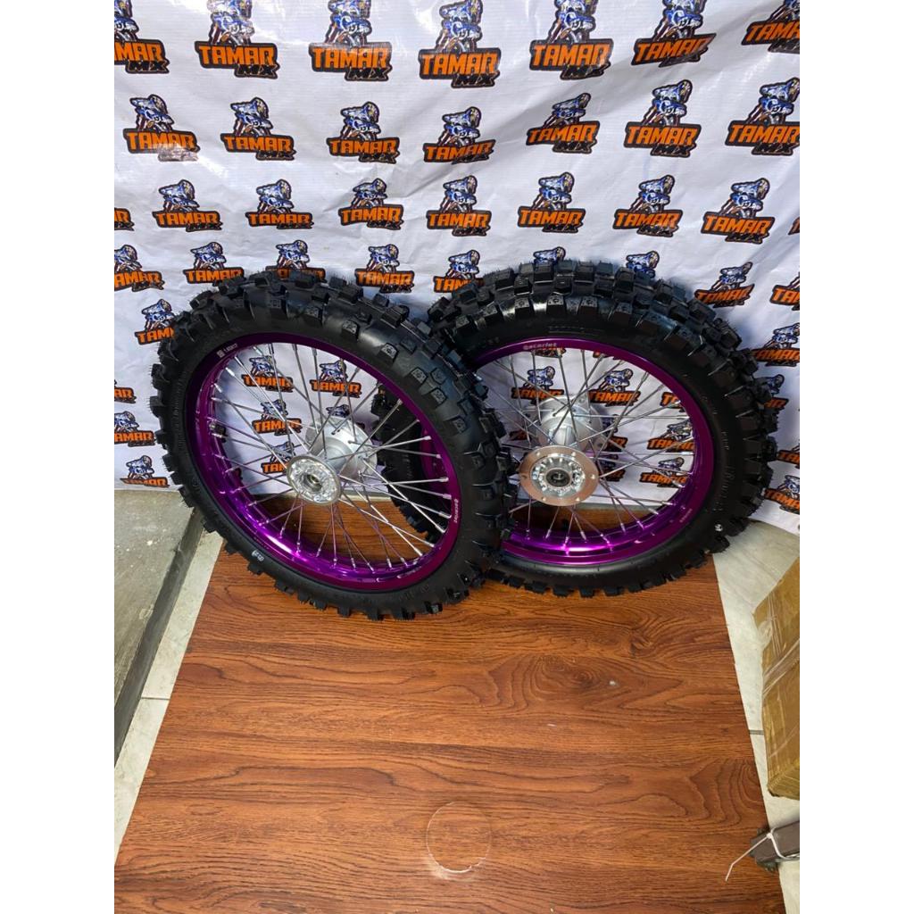 Paket Roda RBT KLX Ban Trabas Tromol KLX Velg Scarlet 160/185 Ring 17/16