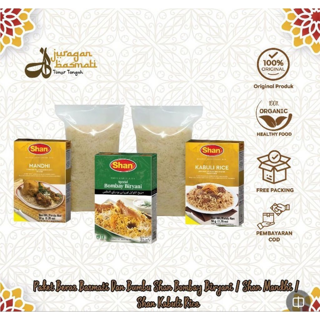PAKET BERAS BASMATI 1KG & BUMBU SHAN