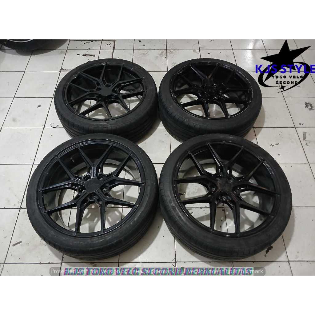 VELG RACING SECOND MODEL HSR WURZBURG RING 20 PCD 5X114,3 LEBAR 8,5 ET45 BLACK + BAN 245 40 R20 KOND