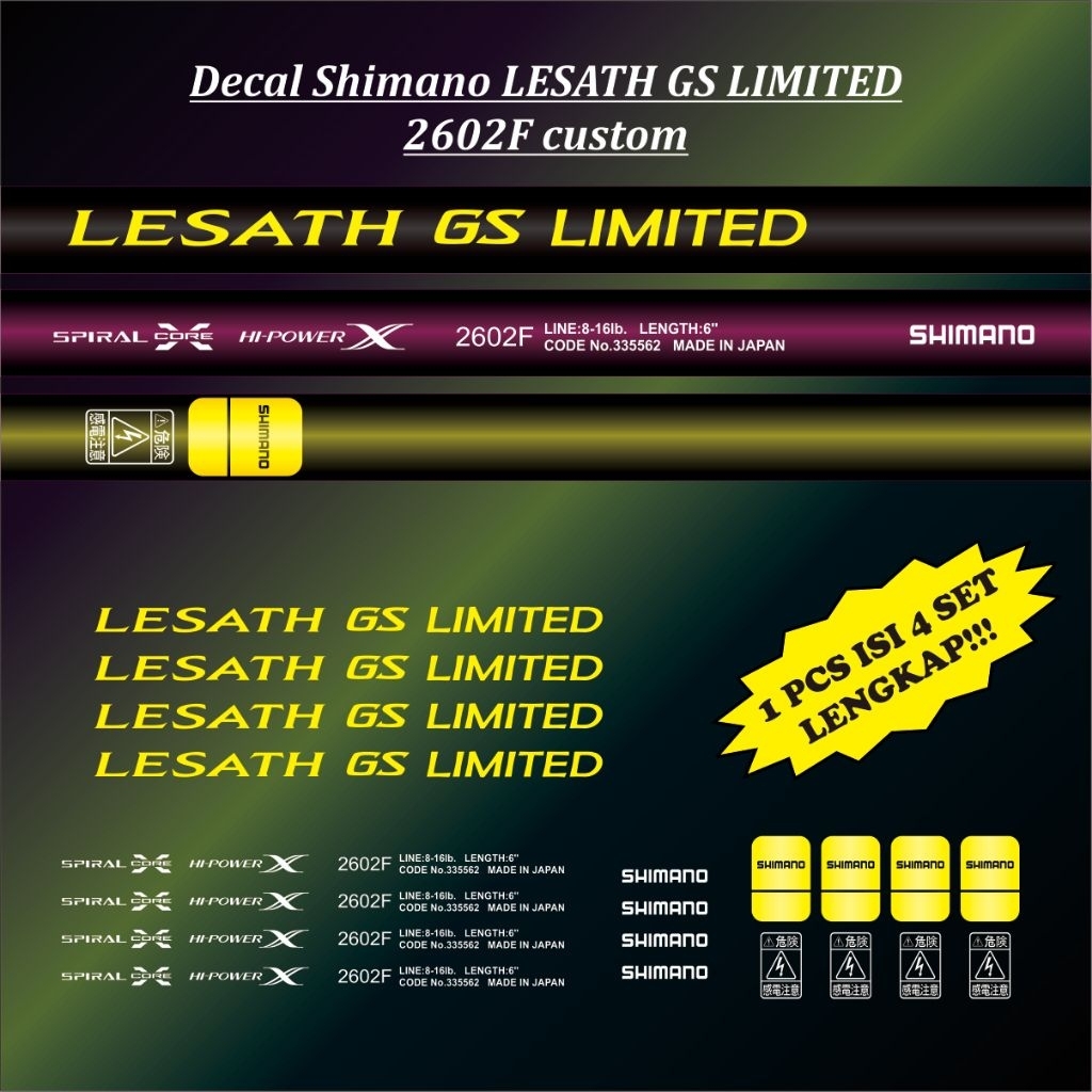Decal Shimano LESATH GS LIMITED 2602F custom