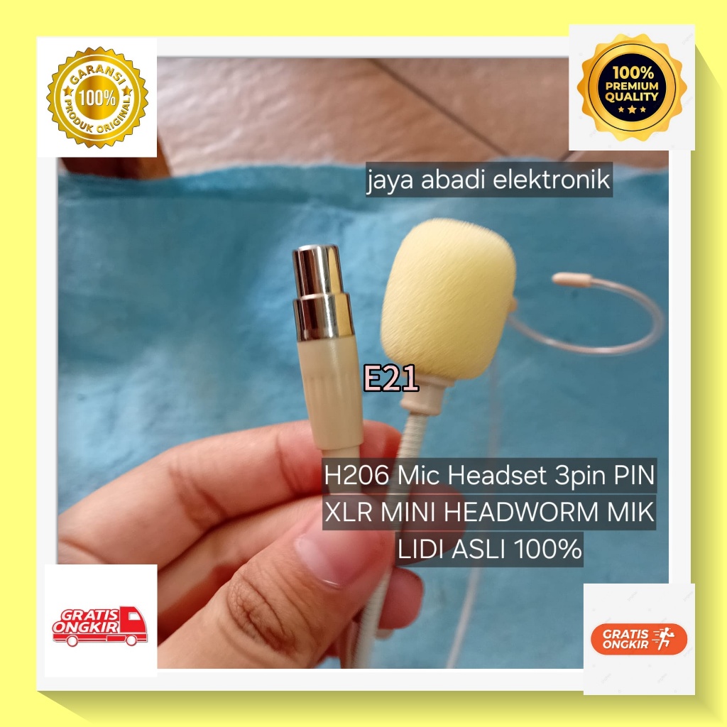 E21 H206 headbandp  pengikat kepala Head band kuat flexible Mic Headset 3pin PIN XLR MINI HEADWORM M