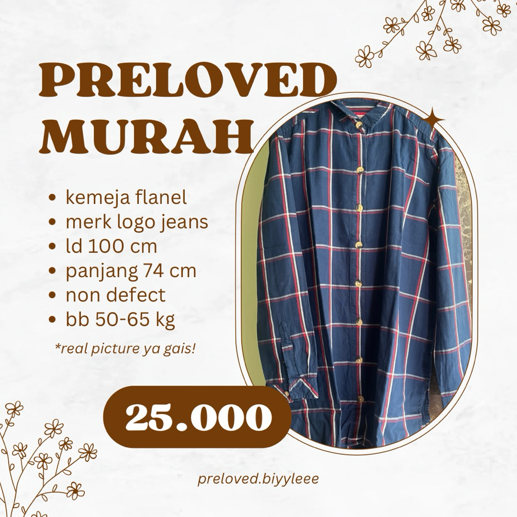 kemeja flanel logo jeans