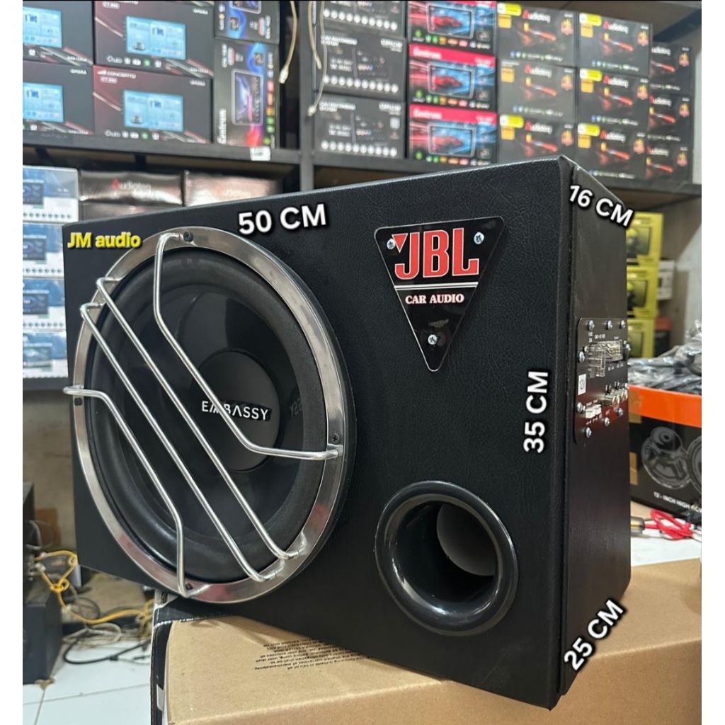 Speaker ACTIVE BASS TUBE/BASS BOX 12INCH. Embassy ES-1276J Max 450Watt Universal(Mobil)