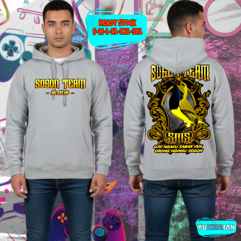 HOODIE JUMPER SINGLE FIGHTER SOGON TEAM SMS OJO NGAKU SABAR DESIGN NEW COTTON FLEECE