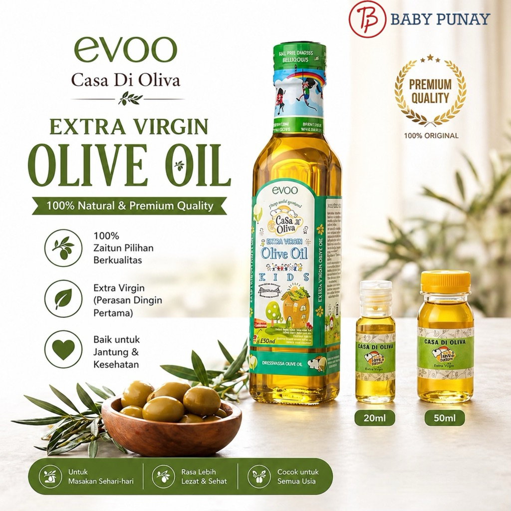 EVOO CASA DI OLIVA LEMAK TAMBAHAN MPASI BAYI | Minyak Mpasi Bayi | EVOO Mpasi bayi | Minyak Zaitun m