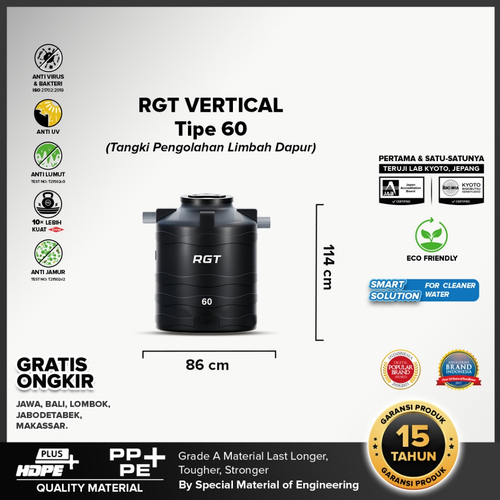 MPOIN Tandon Tangki RGT Vertikal Grease Trap 550 - 5000 Liter Pen Limbah Dapur Modern Grease Trapgol