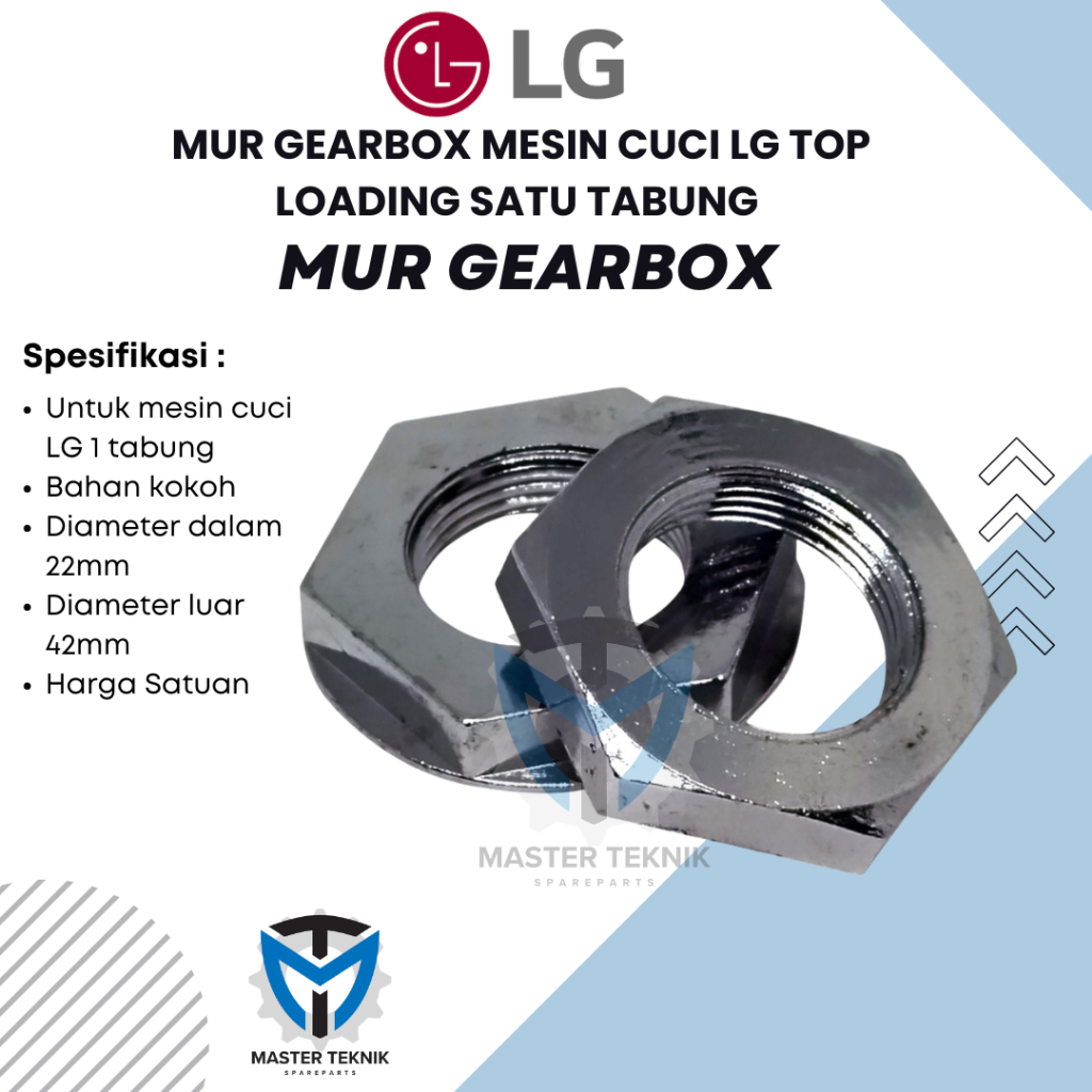 Mur Gearbox Mesin Cuci LG Top Loading Satu Tabung