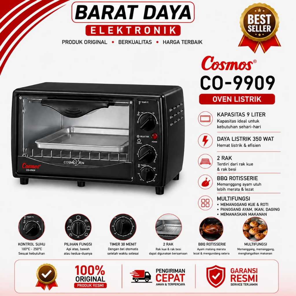 Oven Cosmos Oven Listrik 9 Liter CO 9909W