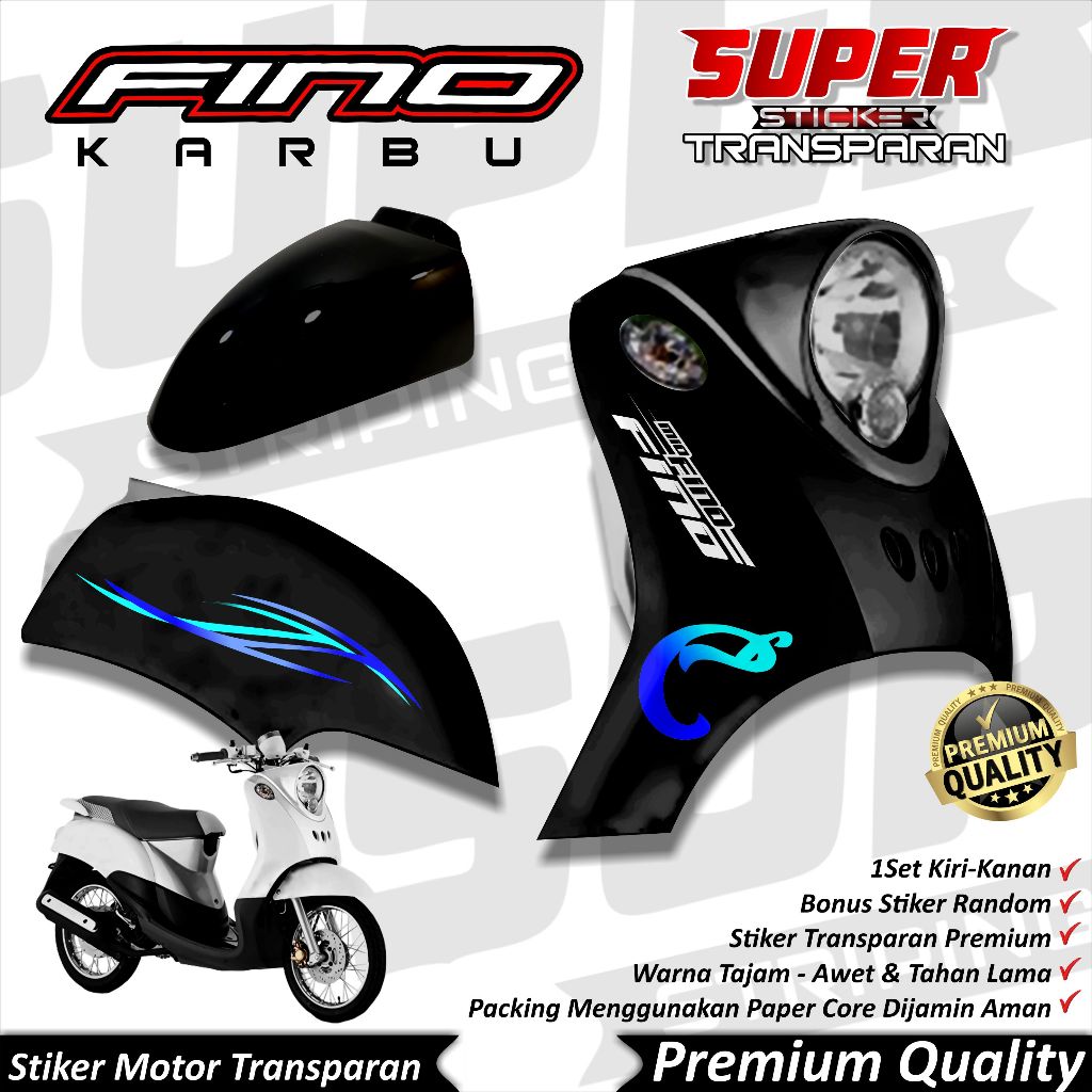 Stiker Fino Karbu Anti Luntur keren Striping Transparan Bening Fino Striping Transparan Yamaha Fino 