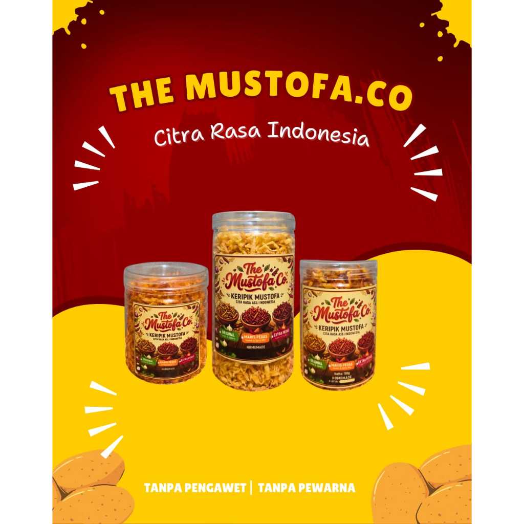 Kering Kentang Mustofa Extra Pedas Manis Pedas Original Kemasan toples
