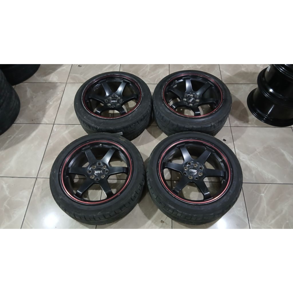 Velg bekas mobil racing te37 ring 17 lebar 7.5/8.5 baut 8x100/114.3