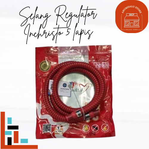 (BUBBLEWRAP) INCHRISTO SELANG BAJA REGULATOR KOMPOR GAS LPG 5 LAPIS GARANSI 2 TAHUN