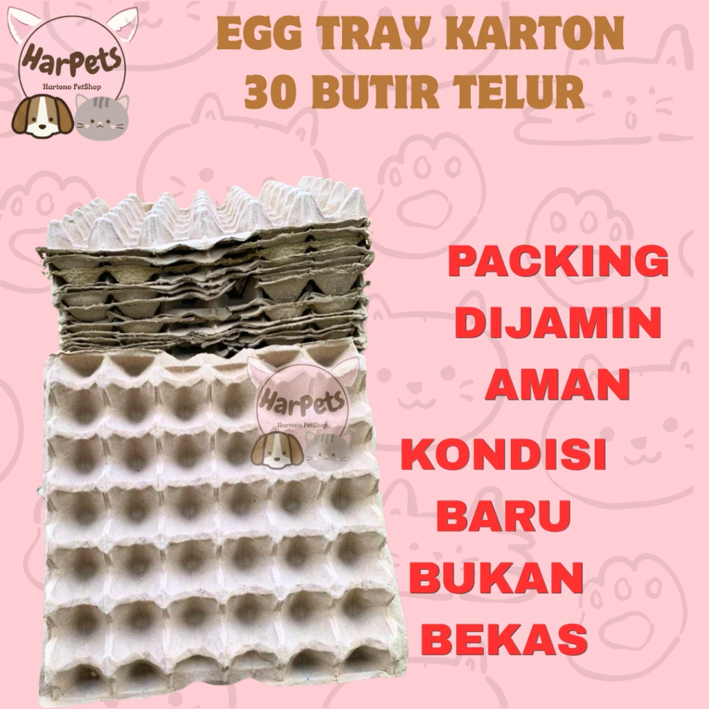 EGG TRAY KARTON 30 BUTIR LUBANG TELUR- Karton tempat alas Rak Telor Egg Tray Karton 30 lubang Telur 