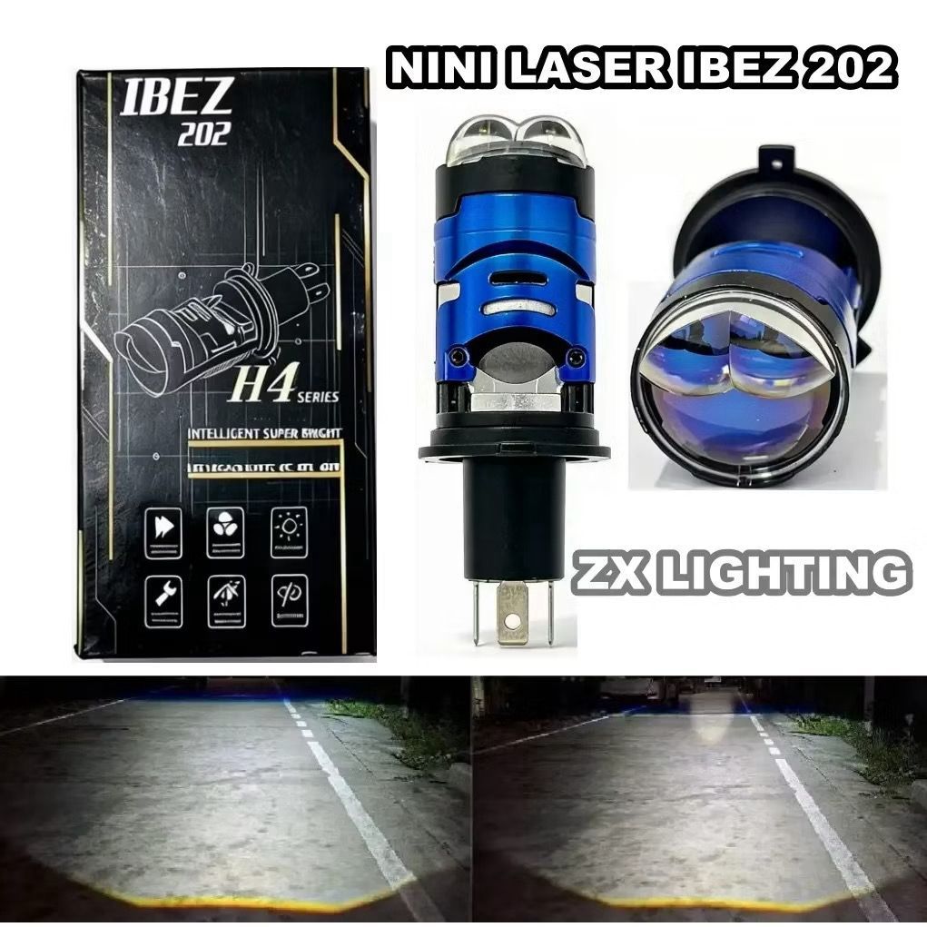 Lampu H4 Mini Laser  Utama Mini Biled H4 IBEZ 202 Laser Terbaru Flat Cut off Laser High beam 59 Watt