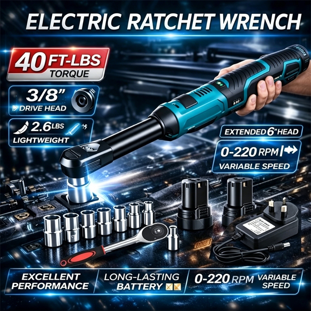 Kunci Angin Ratchet Pneumatik 3/8" Ratchet Cordless Rachet Sock Wrench Alat Pelepasan Mur Sekrup Kun