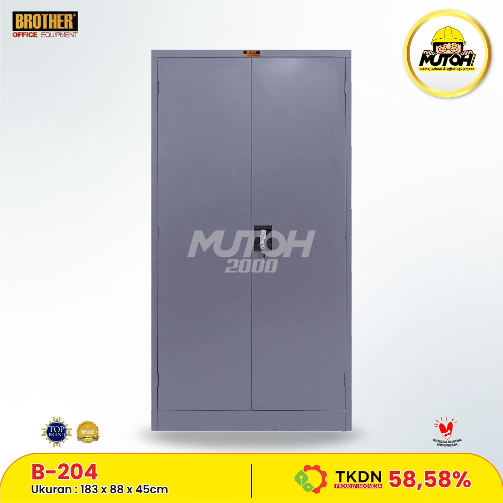BROTHER B-204 | LEMARI ARSIP BESI 45CM 2 PINTU BROTHER B-204 B204 BER-SERTIFIKAT TKDN
