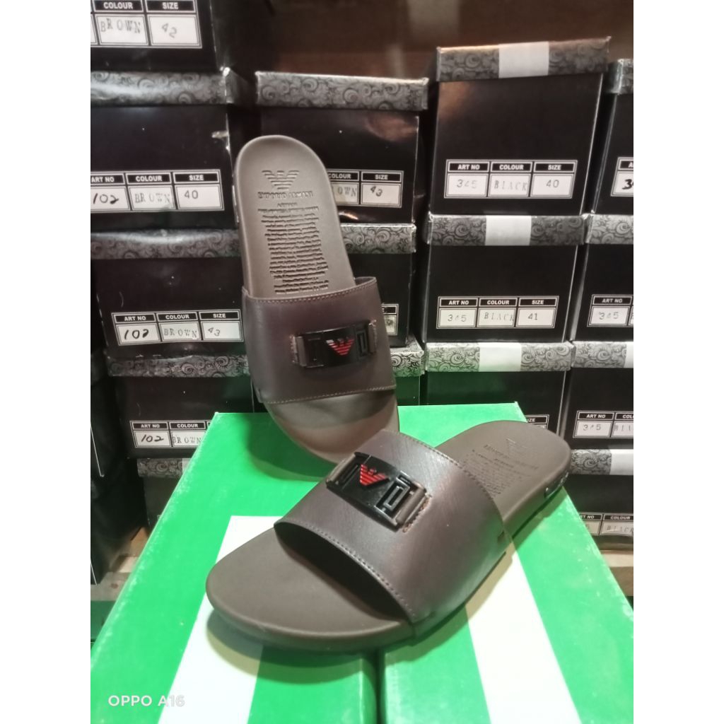 sandal slop pria sendal emporio armani