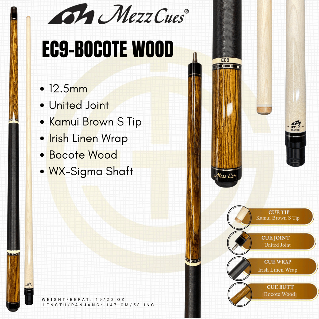 Mezz Cue EC9-B Bocote Stick Play Billiard