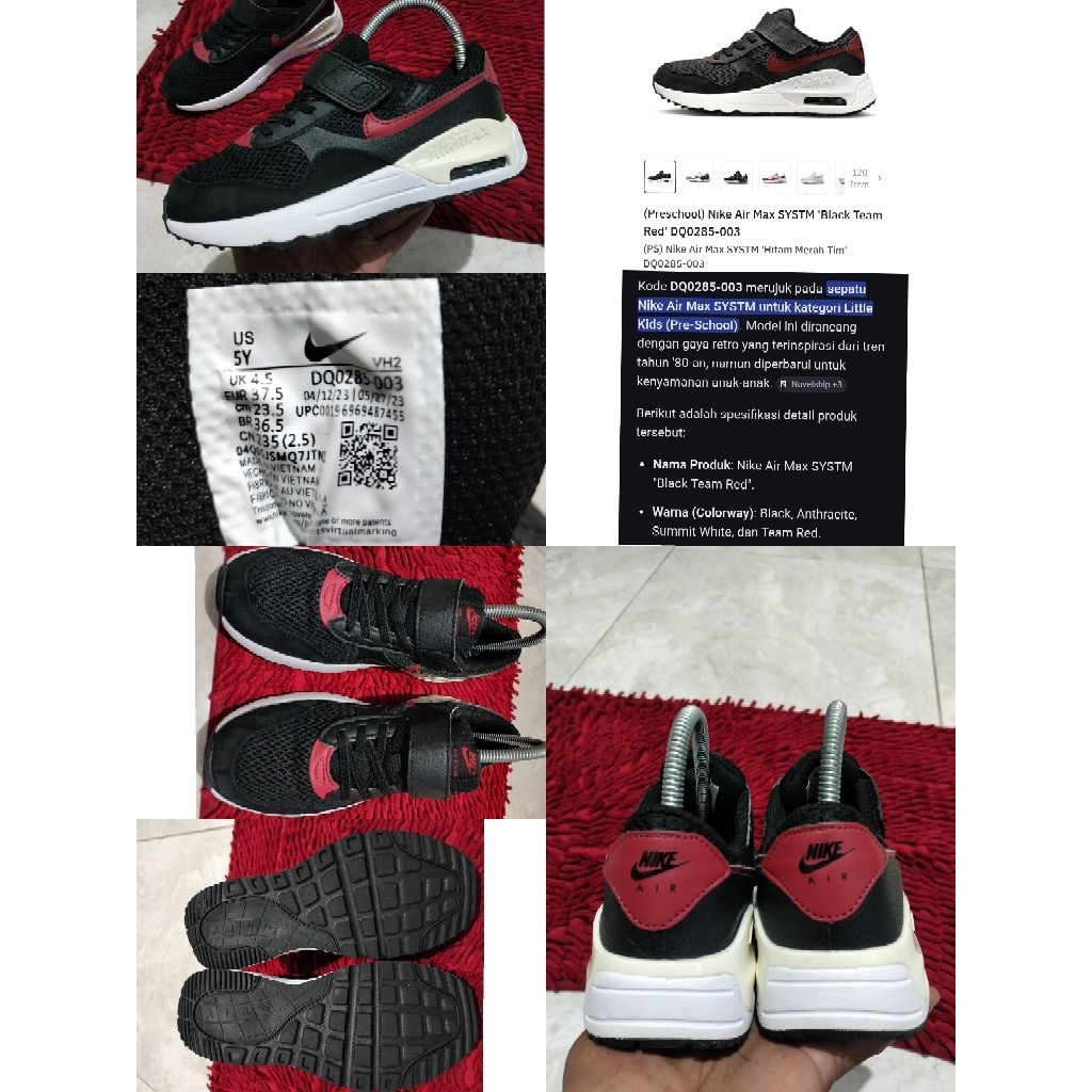 Sepatu Preloved Second Original Nike Airmax AM Systm Size 37