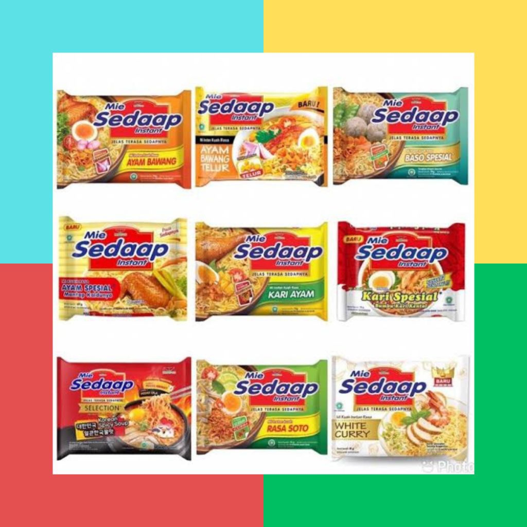 Mie Sedaap Goreng / Sedaap Soto / Sedaap Ayam Bawang / Sedaap Kari Ayam