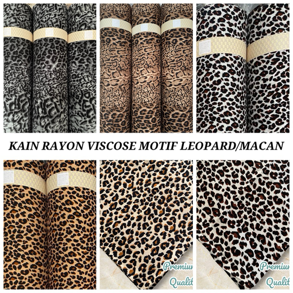 bahan kain katun rayon viscose motif leopard / motif macan/rayon motif best seller