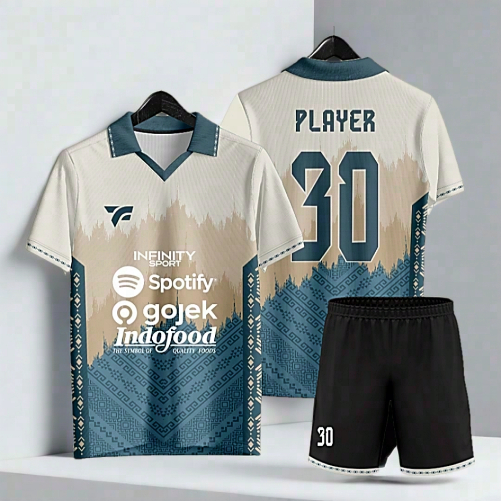 Jersey Futsal Bola Voli Custom Printing Fullprint Desain Bebas Bahan Dryfit