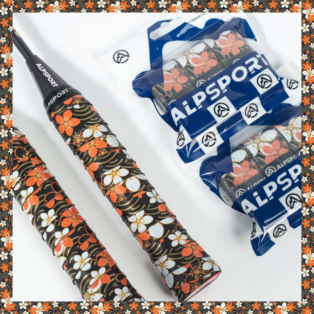 ALPSPORT New YHSJ Sakura Dollar 3PCS Overgrip Raket Badminton Grip Tape Anti Licin Penyerap Keringat
