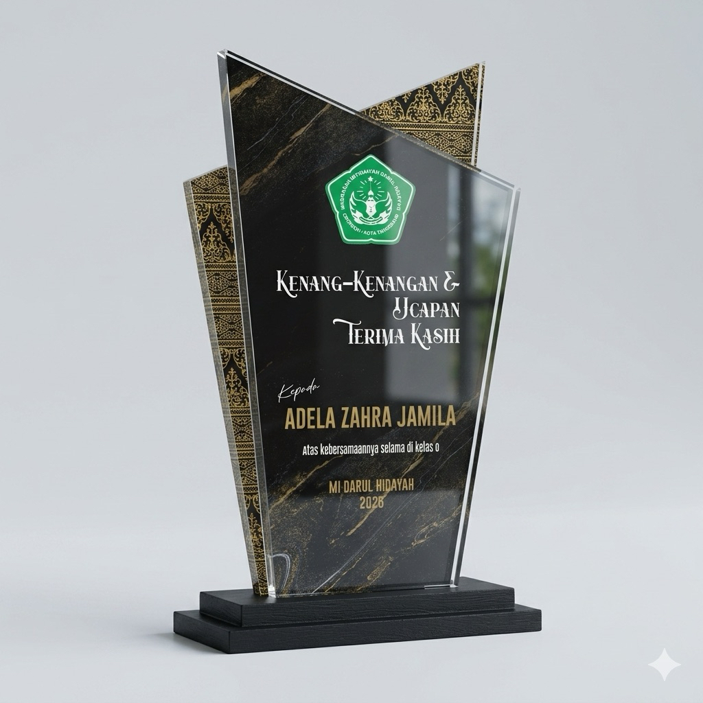 vandel wisuda | plakay wisuda custom | trophy wisuda | trophy akrilik MDF custom