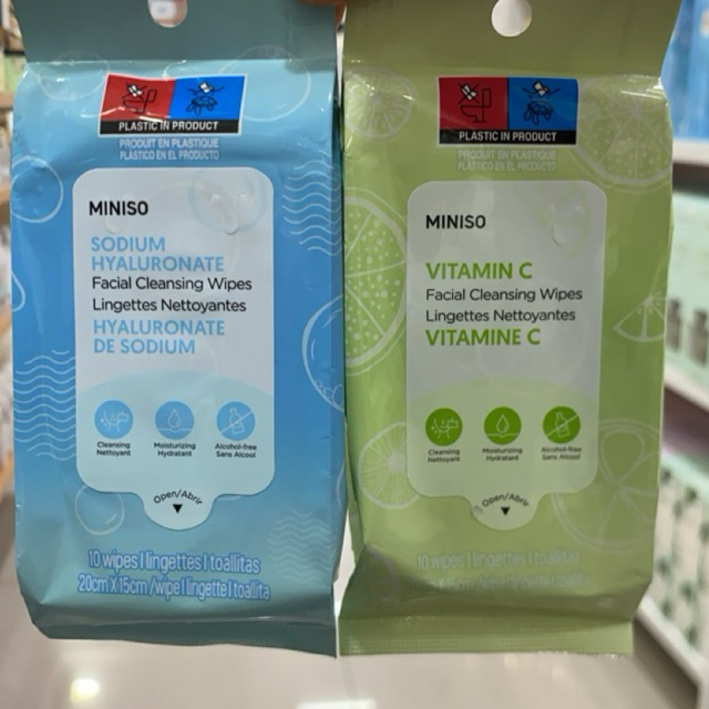 Miniso Tissue facial cleansing wipes /Tisu basah