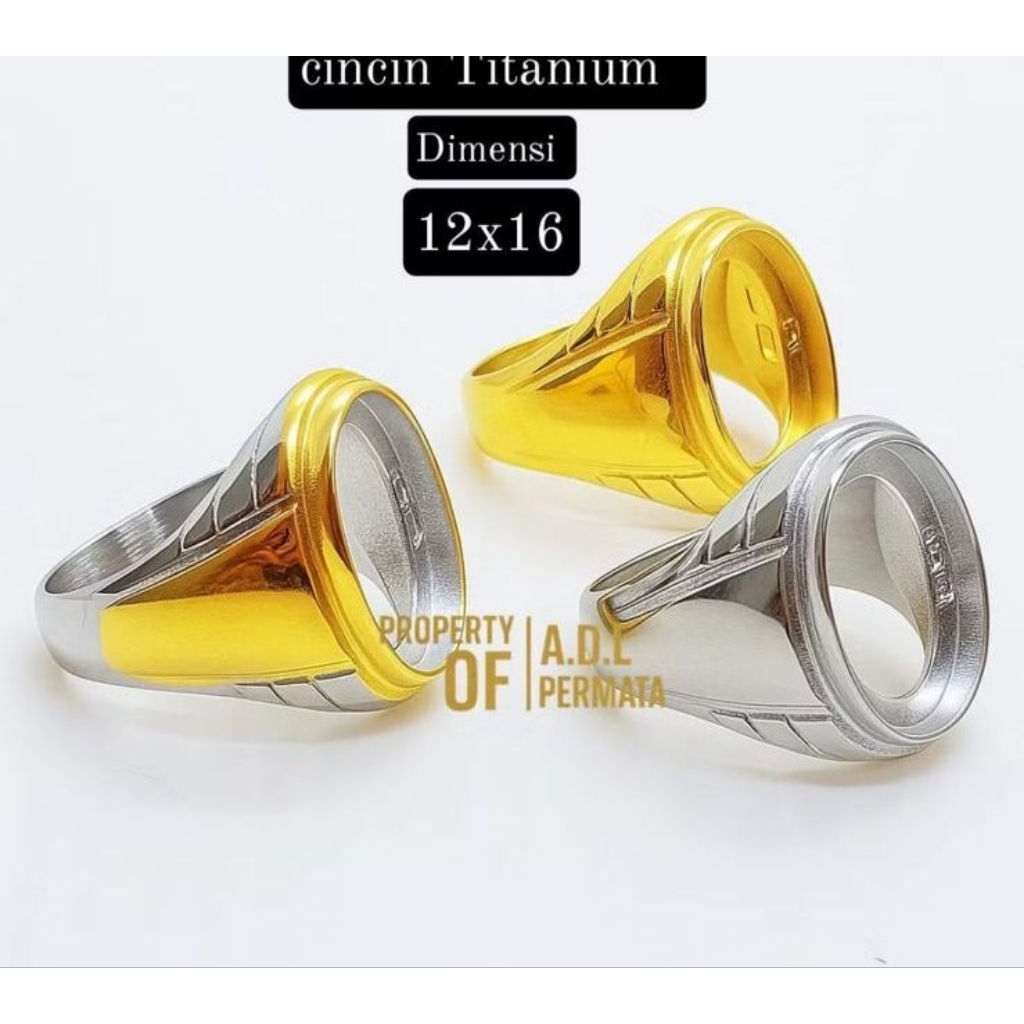 ring emban cincin titanium 12x16