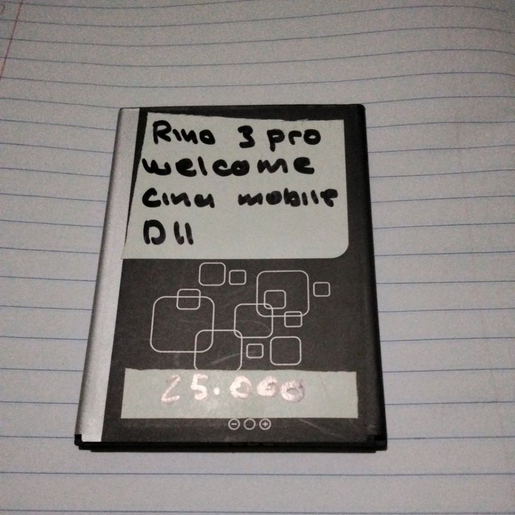 baterai original copotan Rino 3 pro normal tested