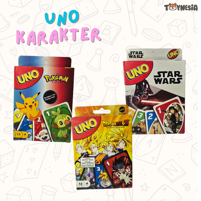 TOYNESIA Mainan Anak Kartu Uno Karakter, Flip, Merah