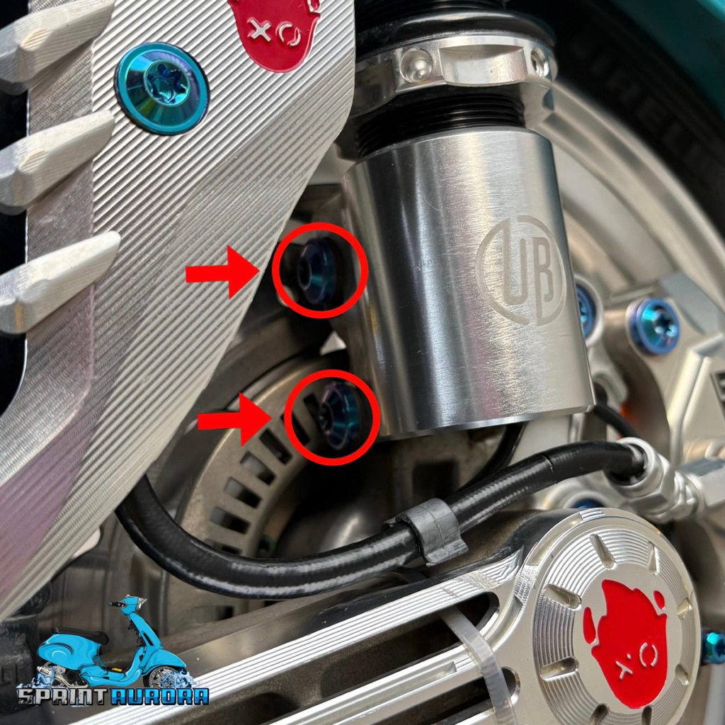 BAUT TITANIUM SHOCK DEPAN VESPA MATIC