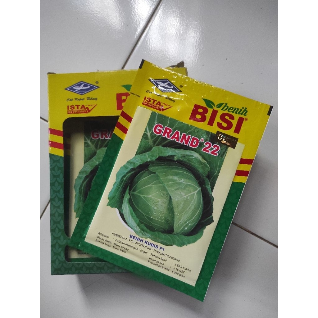 Benih Kubis Grand 22 F1 BISI Original | Kubis Bulat Padat Hasil Tinggi