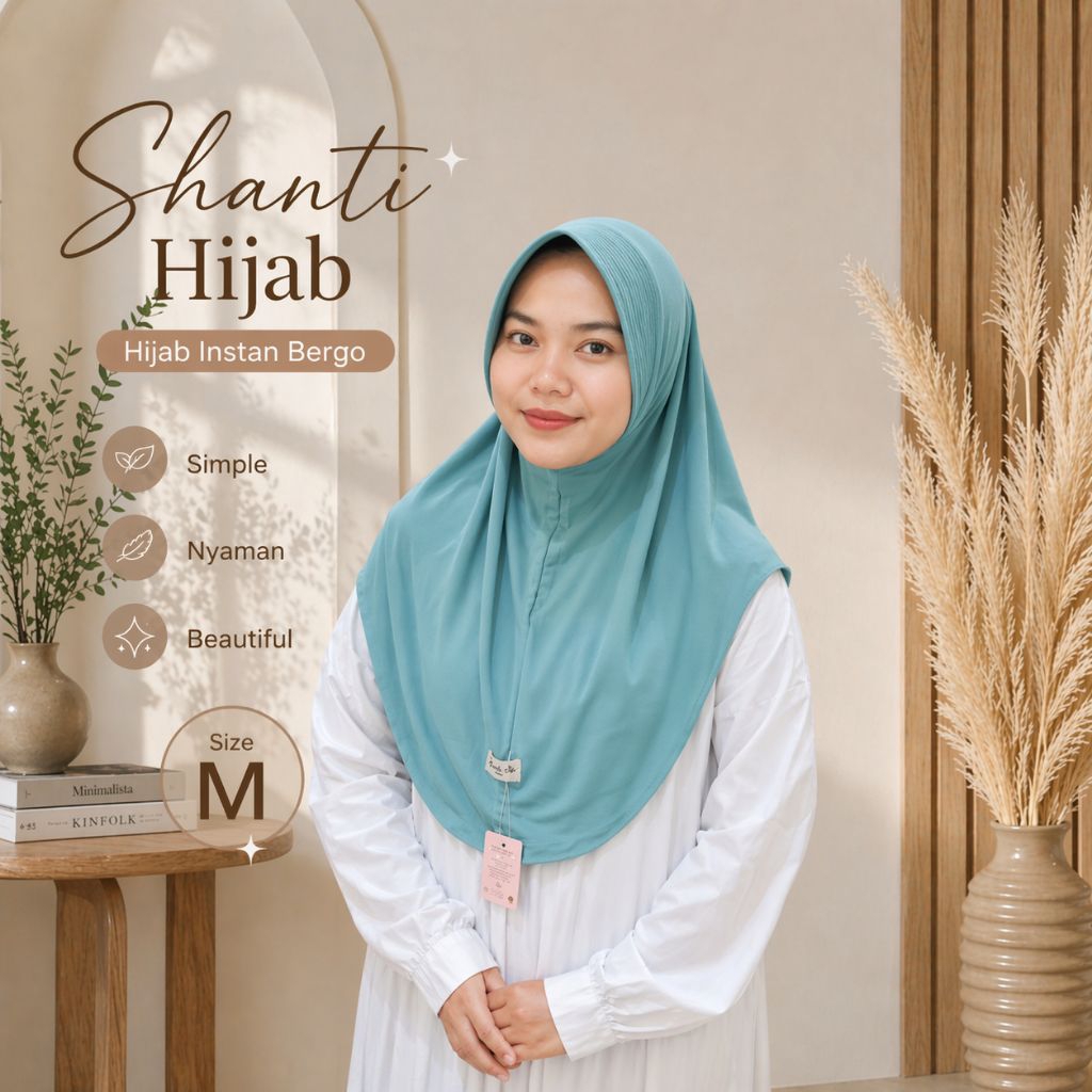 Hijab Bergo instan pet Jersey premium | Hijab Biru Wardah| Hijab instan | Hijab sekolah | Hijab | Ke