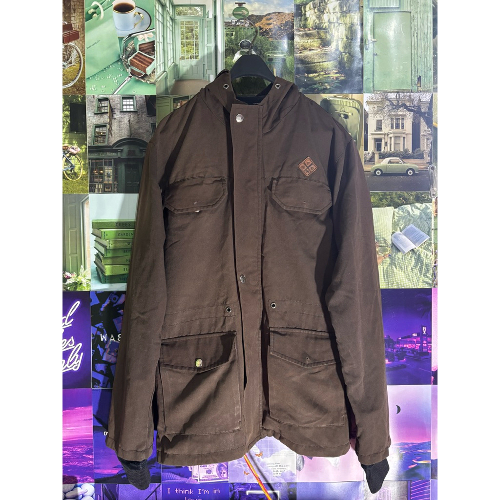 FD Project Brown Basic Parka Jacket Preloved