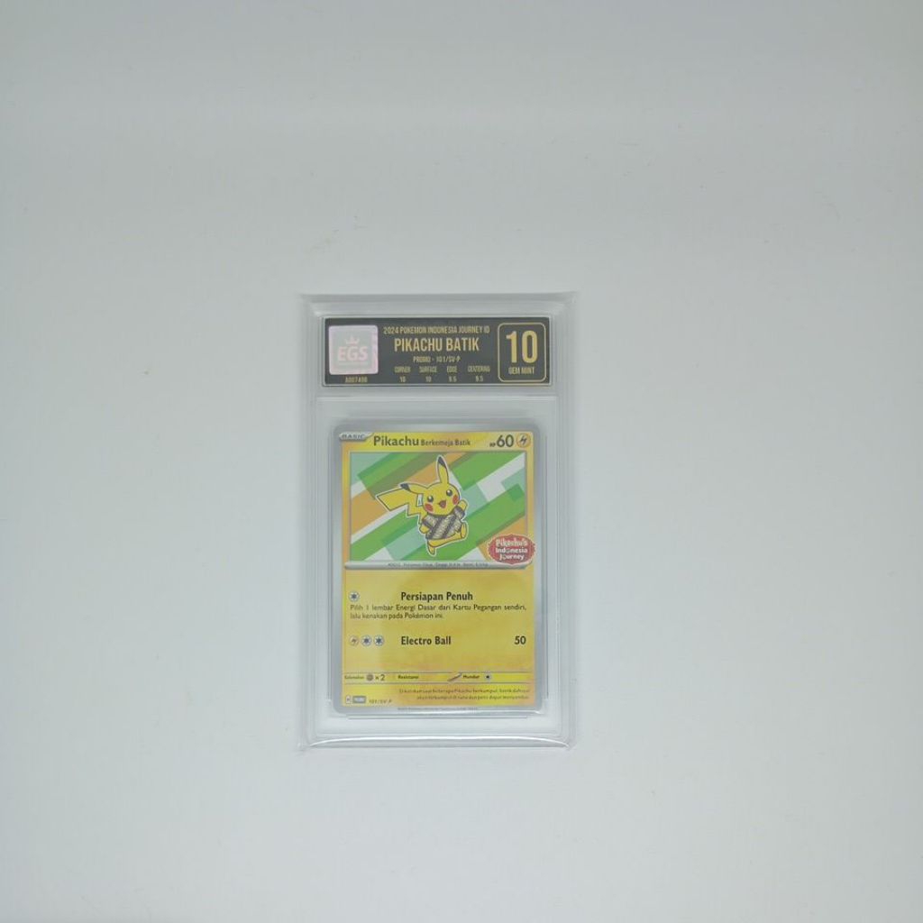 Kartu Pokemon Slab EGS 10 Pikachu Batik V1