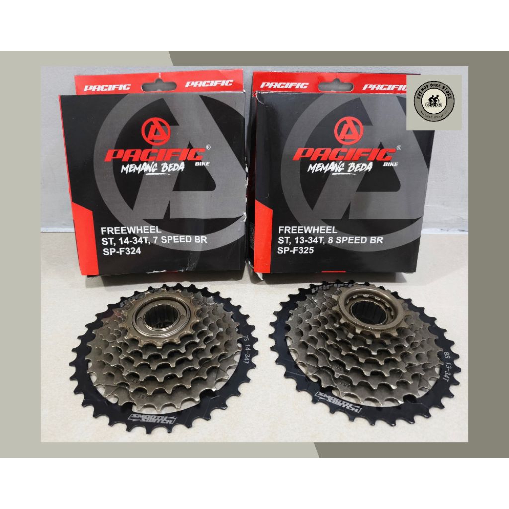 Freewheel Gear Gir belakang 7 speed Ger Speed Pacific 1/2 x 3/32 7 dSpeed Gir susun speed Gir belaka