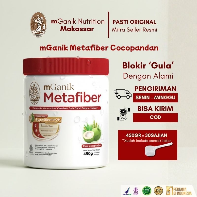mGanik Metafiber Cocopandan 450gr Suplemen Serat Diabetes Blokir 100% ORI