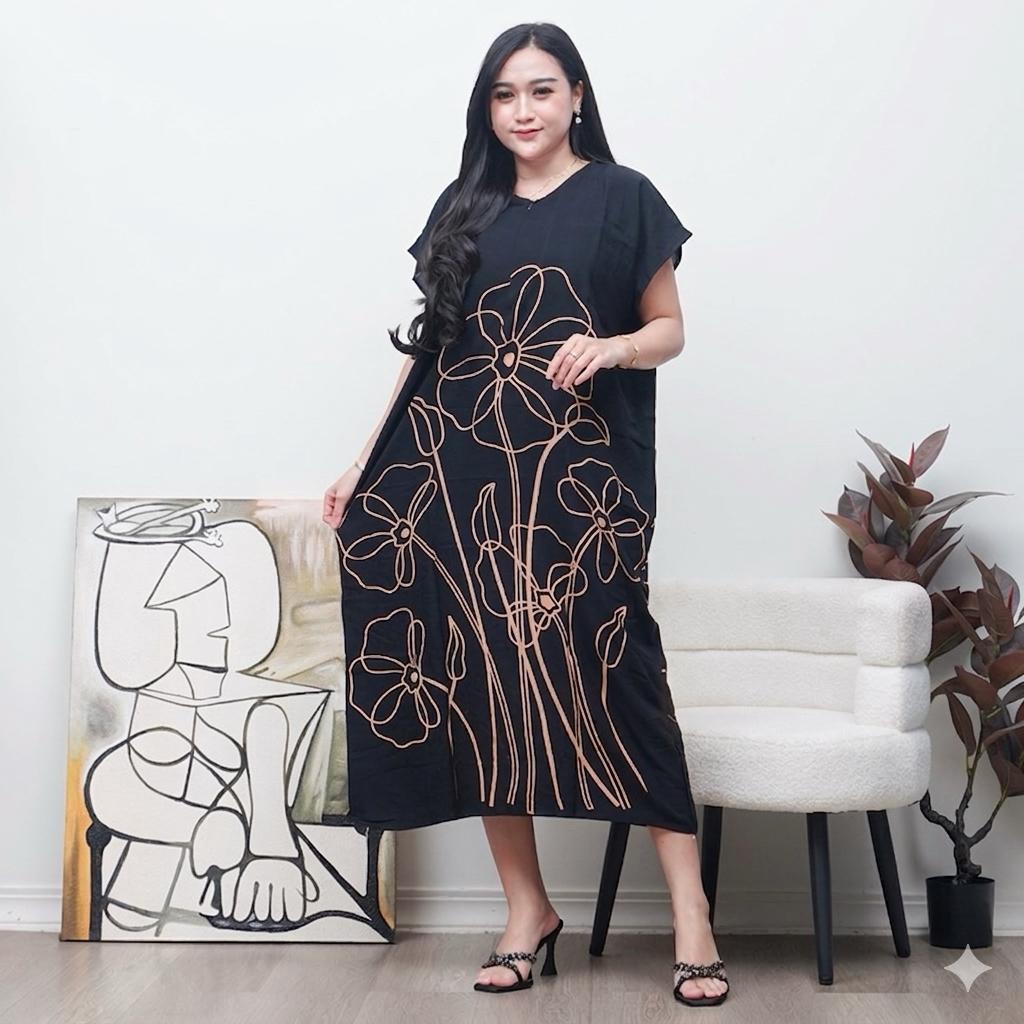 Daster Nagita Motif Random Kekinian Katun Polymicro Jumbo Resleting Depan Home dress Busui Friendly 